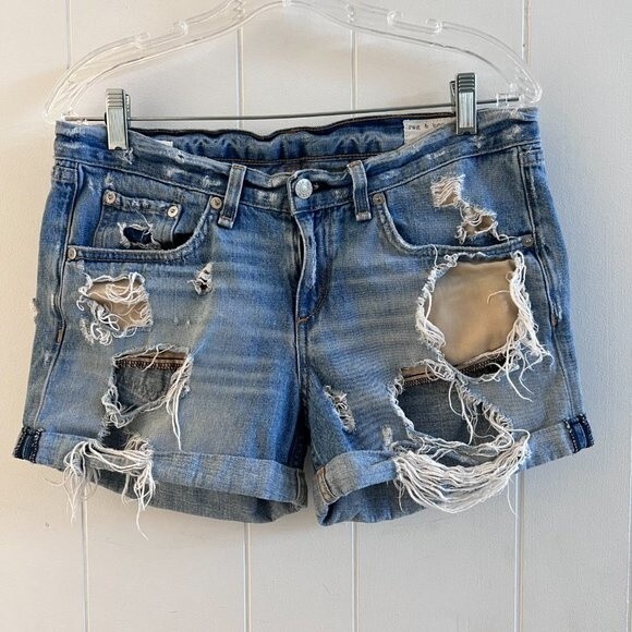 rag & bone Boyfriend Distressed Denim Shorts - Picture 10 of 10